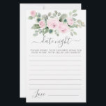 Carte de nuit Rose Rose Floral Green Date<br><div class="desc">Une belle bordure rose rose rose rose vient compléter cette carte Date Night. Coordonnées avec la collection de Fêtes des mariées botaniques rose.</div>