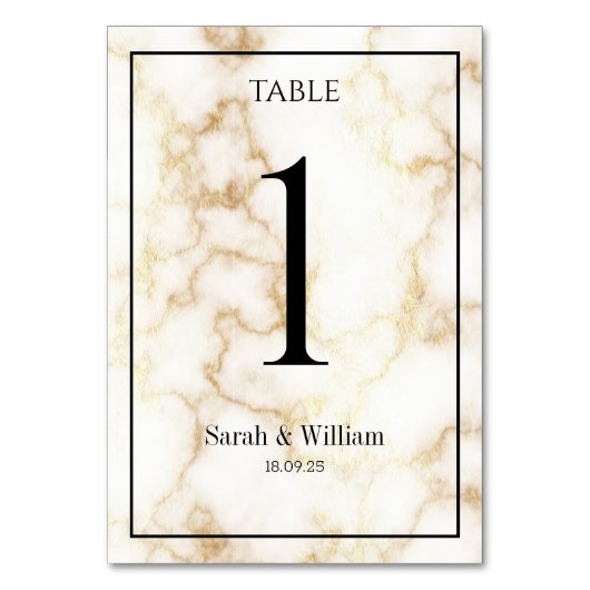 Carte de numéro de la table de Mariage en marbre b (Par défaut)