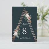 Carte de numéro de la table de mariages floraux de (Debout devant)