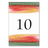 Carte de numéro de la table de Noël rouge or moder (Dos)