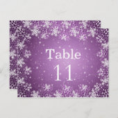 Carte de numéro de la table du mariage blanc viole (Devant / Derrière)