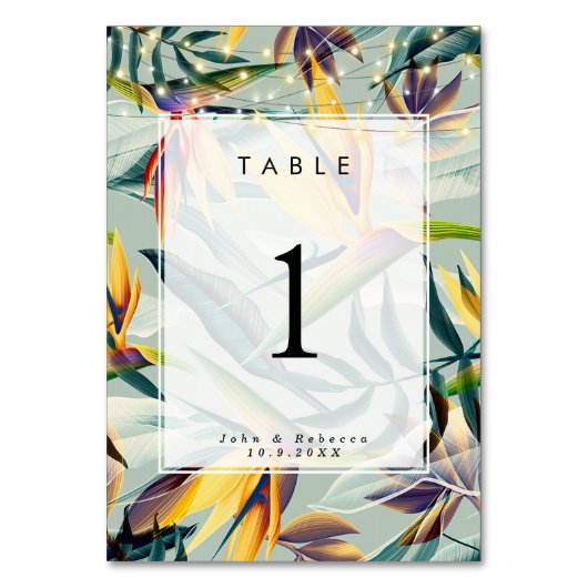 carte de numéro de la table du mariage de la jungl (Par défaut)