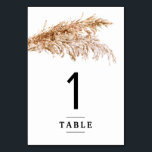 Carte de numéro de Mariage minimaliste Pampas Gras<br><div class="desc">Mini Pampas Grass Mariage Carte Numéro de table Simple,  moderne et minimaliste de style,  carte numéro de table mariage avec une aquarelle pampas herbe image.</div>