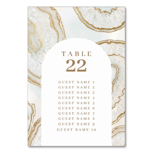Carte de numéro de plan de table à texture de quar (Par défaut)