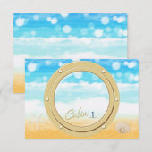 Carte de numéro de siège de table de croisière de  (Devant / Derrière)