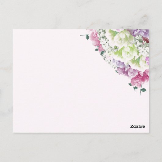 Carte de numéro de siège de table fleurie de bouqu (Dos)