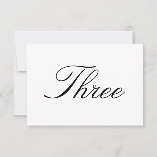 Carte de Numéro de Table (Devant)