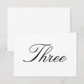 Carte de Numéro de Table (Devant / Derrière)