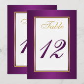 Carte de numéro de table (Devant / Derrière)