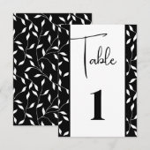 Carte de numéro de table (Devant / Derrière)