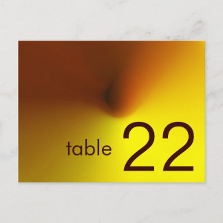 carte de numéro de table