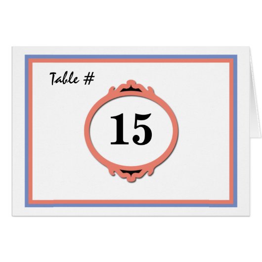 Carte de numéro de table (Devant Horizontal)