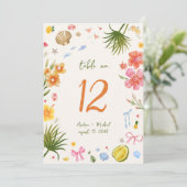 Carte de numéro de table 5x7 dessinée à la main de (Debout devant)