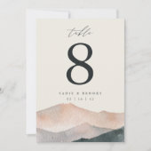 Carte de numéro de table 5x7" Sunset Desert Mounta (Devant)