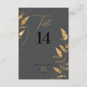 Carte de numéro de table 60e anniversaire Gold Lea (Devant)