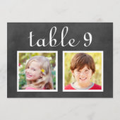 Carte de numéro de table à deux photos sur tableau (Dos)