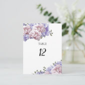Carte de numéro de table à fleurs de pivoine (Debout devant)