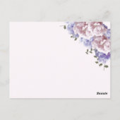 Carte de numéro de table à fleurs de pivoine (Dos)