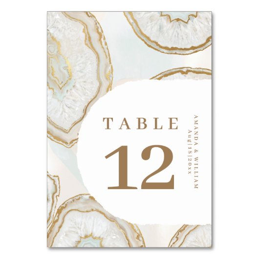 Carte de numéro de table à fond de quartz agate (Par défaut)