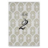 Carte de numéro de table à impression de bloc beig (Dos)