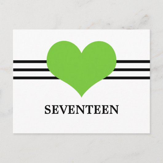 Carte de numéro de table à motif de cœur Mod, vert (Devant)