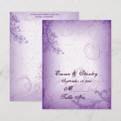 Carte de numéro de table à motif de feuille de lil (Devant / Derrière)