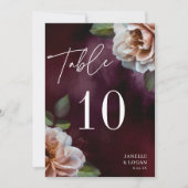 Carte de numéro de table à motif floral rustique s (Devant)