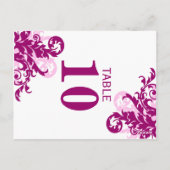 Carte de numéro de table à motif magenta (Dos)