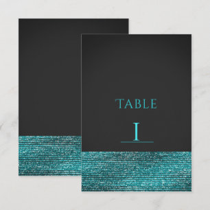 Carte de numéro de table à paillettes Aqua Blue Mo