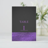 Carte de numéro de table à paillettes gris violet (Debout devant)