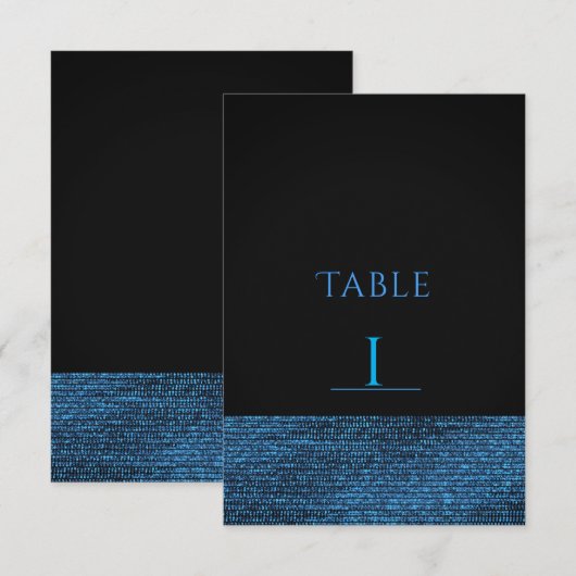 Carte de numéro de table à paillettes Moderne Glam (Devant / Derrière)