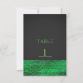 Carte de numéro de table à paillettes vert citron (Devant)