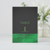 Carte de numéro de table à paillettes vert citron (Debout devant)