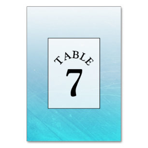Carte de numéro de table Aqua Blue Mariage