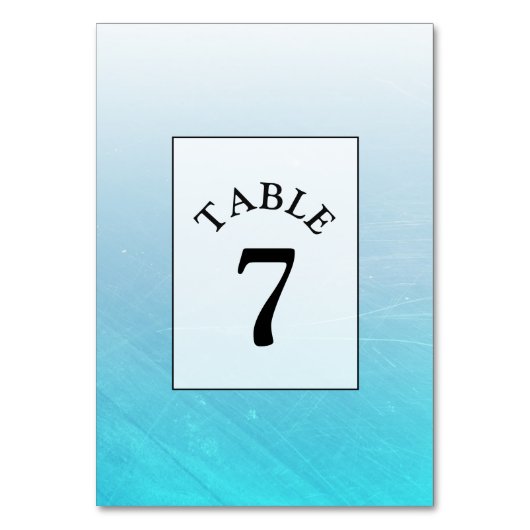 Carte de numéro de table Aqua Blue Mariage (Par défaut)