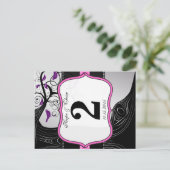 Carte de numéro de table Argent rose et Arbre de P (Debout devant)