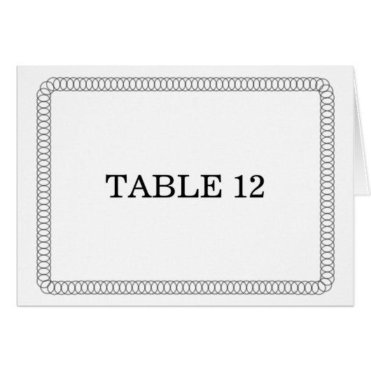 Carte de numéro de table arrondie entourée d'ébène (Devant horizontal)