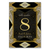 Carte de numéro de table Art Déco Gold Black Maria (Dos)