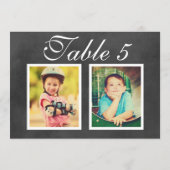 Carte de Numéro de Table avec Photo d'Enfance sur  (Dos)