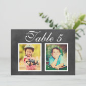 Carte de Numéro de Table avec Photo d'Enfance sur  (Debout devant)