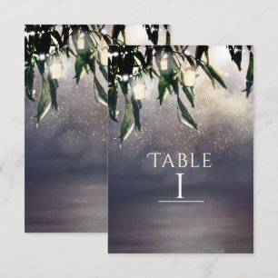 Carte de numéro de table avec Saule Pleureur et po
