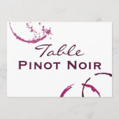 Carte de numéro de table avec tache de vin de Bour (Dos)