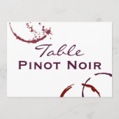 Carte de numéro de table avec tache de vin rouge r (Dos)