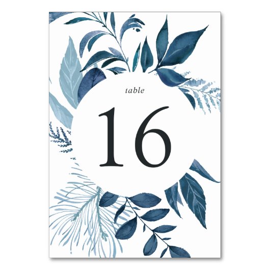 Carte de numéro de table Azure Wild (Dos)