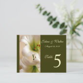 Carte de numéro de table blanche (Debout devant)