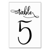 Carte de numéro de table blanche 3,5x5 | Tableau 5 (Par défaut)