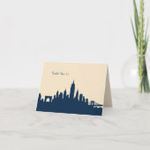 Carte de numéro de table bleu urbain Skyline Maria (Devant)