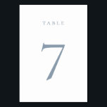 Carte de numéro de table bleue Dusty<br><div class="desc">Carte de numéro de table bleue poussiéreuse minimaliste. Veuillez noter que les cartes de numéro de table doivent être numérotées et ajoutées au panier individuellement.</div>