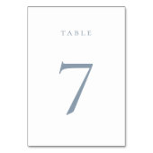 Carte de numéro de table bleue Dusty (Dos)