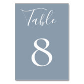 Carte de numéro de table bleue Dusty (Par défaut)
